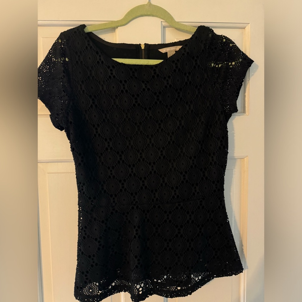 Black Banana Republic Peplum Top